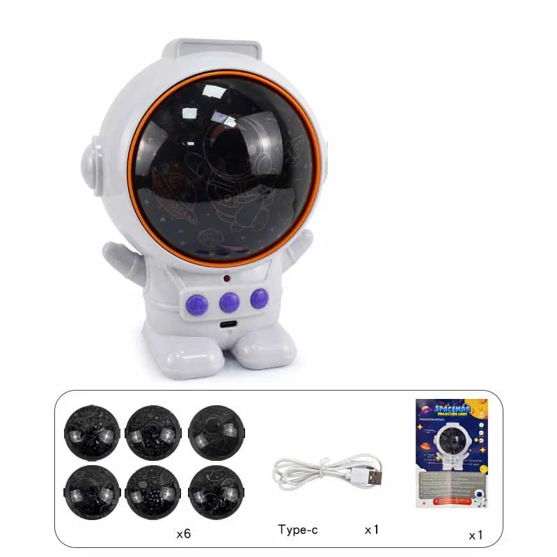 Proyector de Robot espacial con carga USB para niños, juguetes eléctricos con luces y música, proyección para dormir, juguetes emisores de luz, novedad