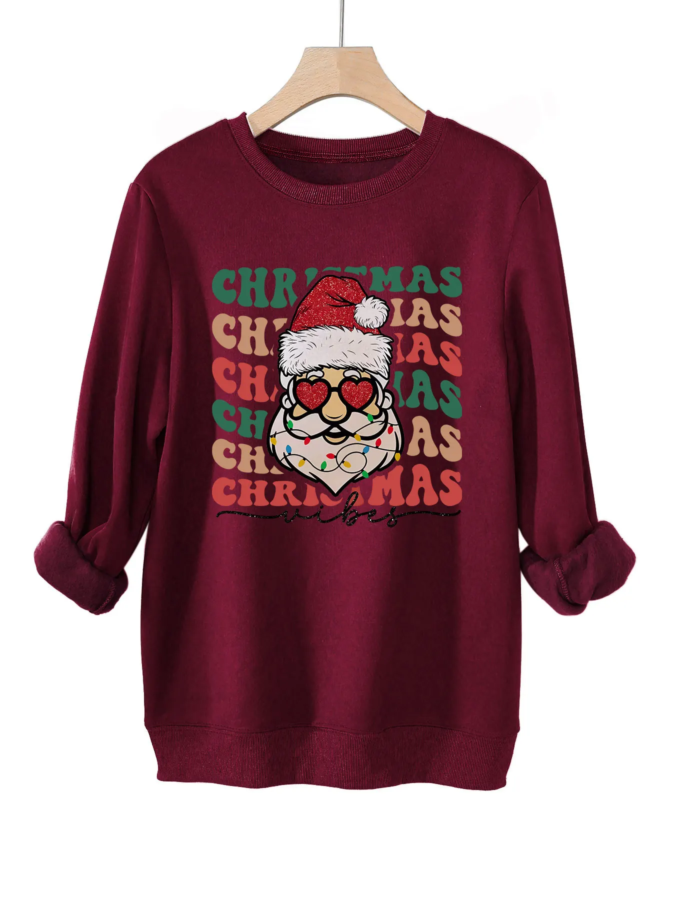 Women's Sweatshirt Autumn Winter Female Thicken Pullovers Tops Santa Claus Fun Personalized Plush Hoodie Women's Clothing