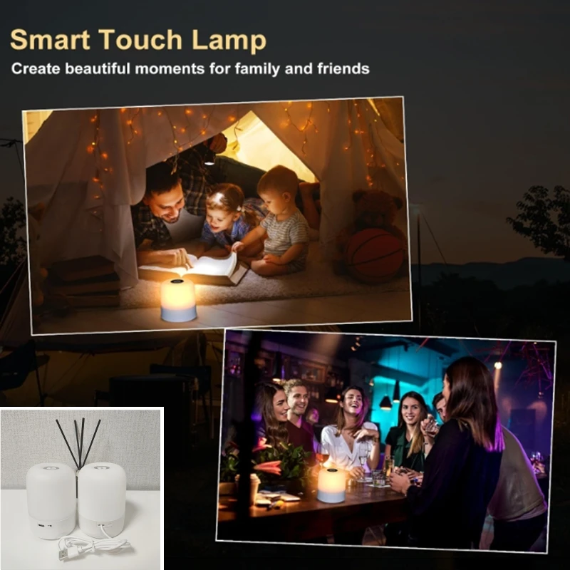 Bedside Led Night Lights Dimmable USB Powered Charging 3 Color Desktop Lamps Bedroom Bedside Decor Touch Reading Led Table Lamps image 5
