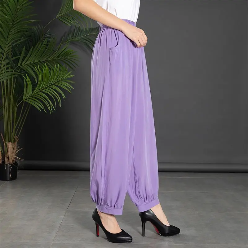 

2023 Spring Summer Solid Color Y2K Elegant Women's Pants Fashion All Match Wide Leg Trousers Korean Style Loose Female Clothes