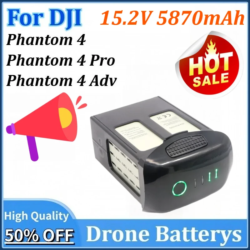 

15.2V 5870mAh Newly upgraded Replacement Intelligent Drone Batterys for DJI Phantom 4 Advanced 4Pro V2.0 RTK Drone Accessories
