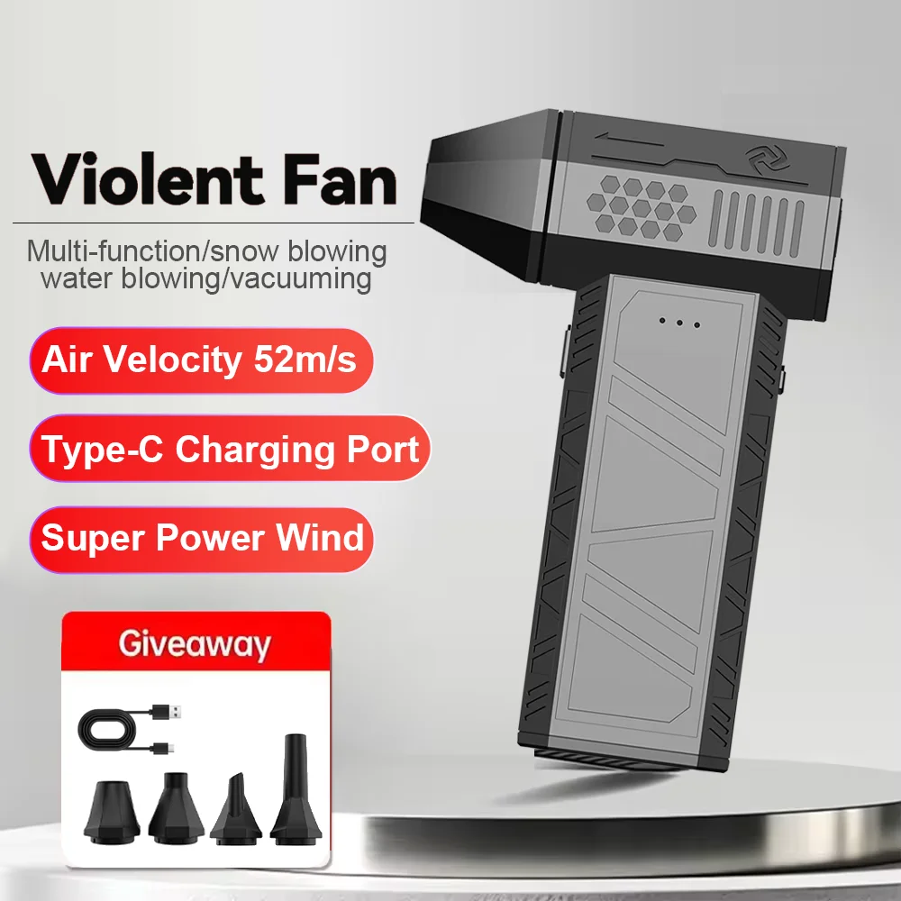 

Электрический воздушный турбовентилятор Портативный турбоструйный вентилятор и фонарик 110000 об/мин Ручной бесщеточный двигатель Пылесос Беспроводное средство для удаления пыли