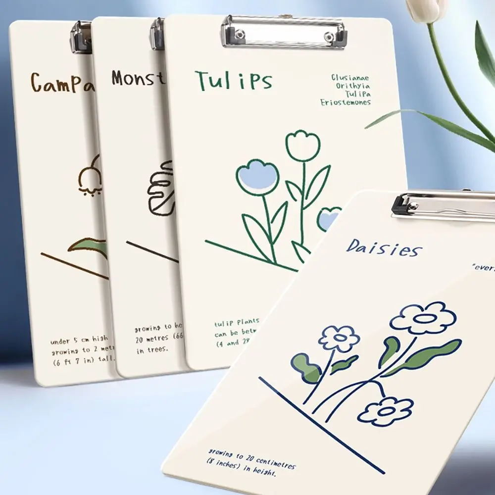 

Multifunctional INS Floral A4 File Folder Metal Multifunction Drawing Writing Pad Memo Clip Board Students