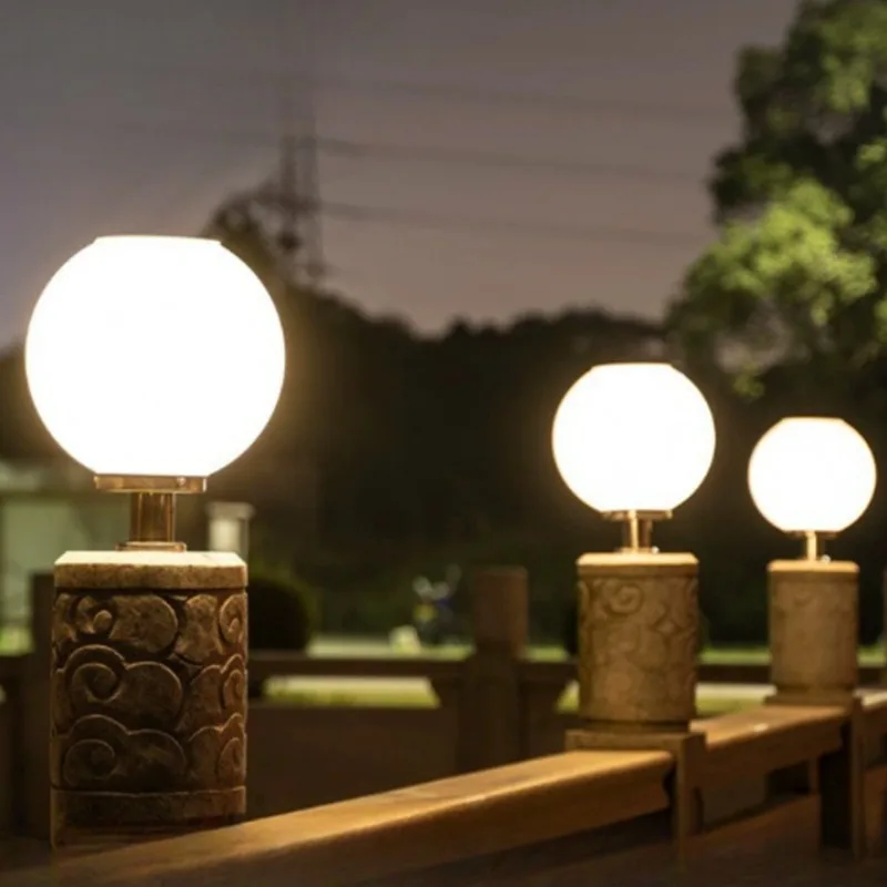 

Waterproof Solar Sphere Post Light Outdoor Solar Powered Garden Lamp for Fence Wall Yard Pathway Driveway and Porch Decoration