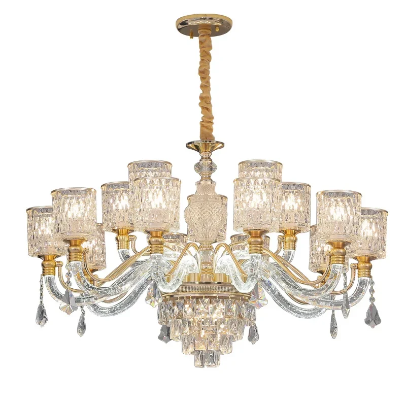 

Living room chandelier, light luxury crystal 2025 Internet celebrity model, luminous creativity, high-end atmosphere