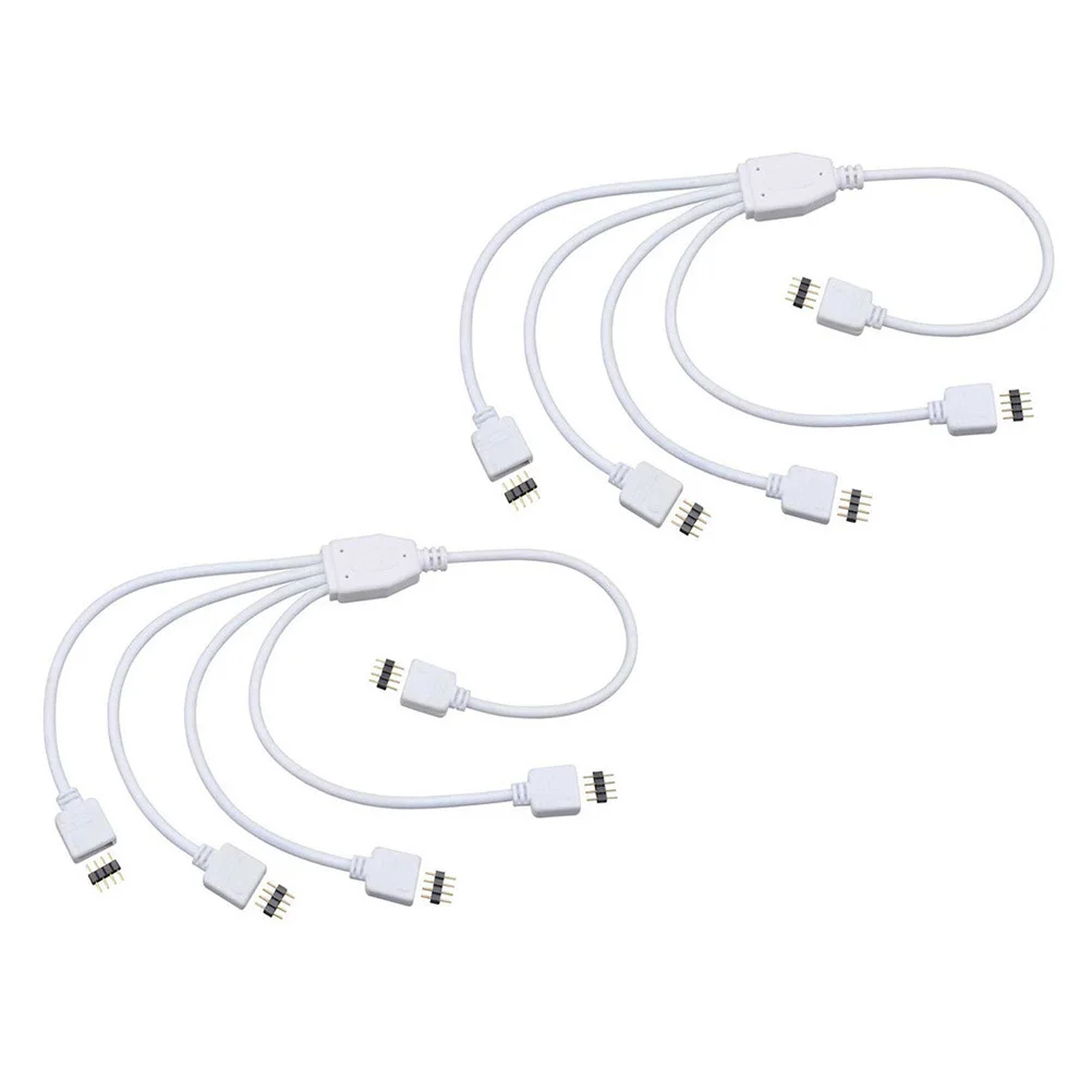 2 قطعة 4 دبوس Led قطاع طقم توصيل لشرائط الضوء Rgb كابل 10 مللي متر مع 8 المقابس الذكور لتقوم بها بنفسك تركيب لا يتطلب لحام
