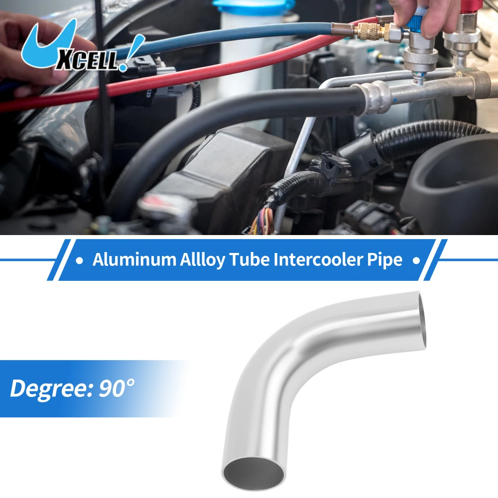 Uxcell 90 Degree 32/38/45/57/70mm OD Aluminum Alloy Tube Intercooler Bend Elbow Pipe Air Intake Pipe Wire Drawing Design 100mm