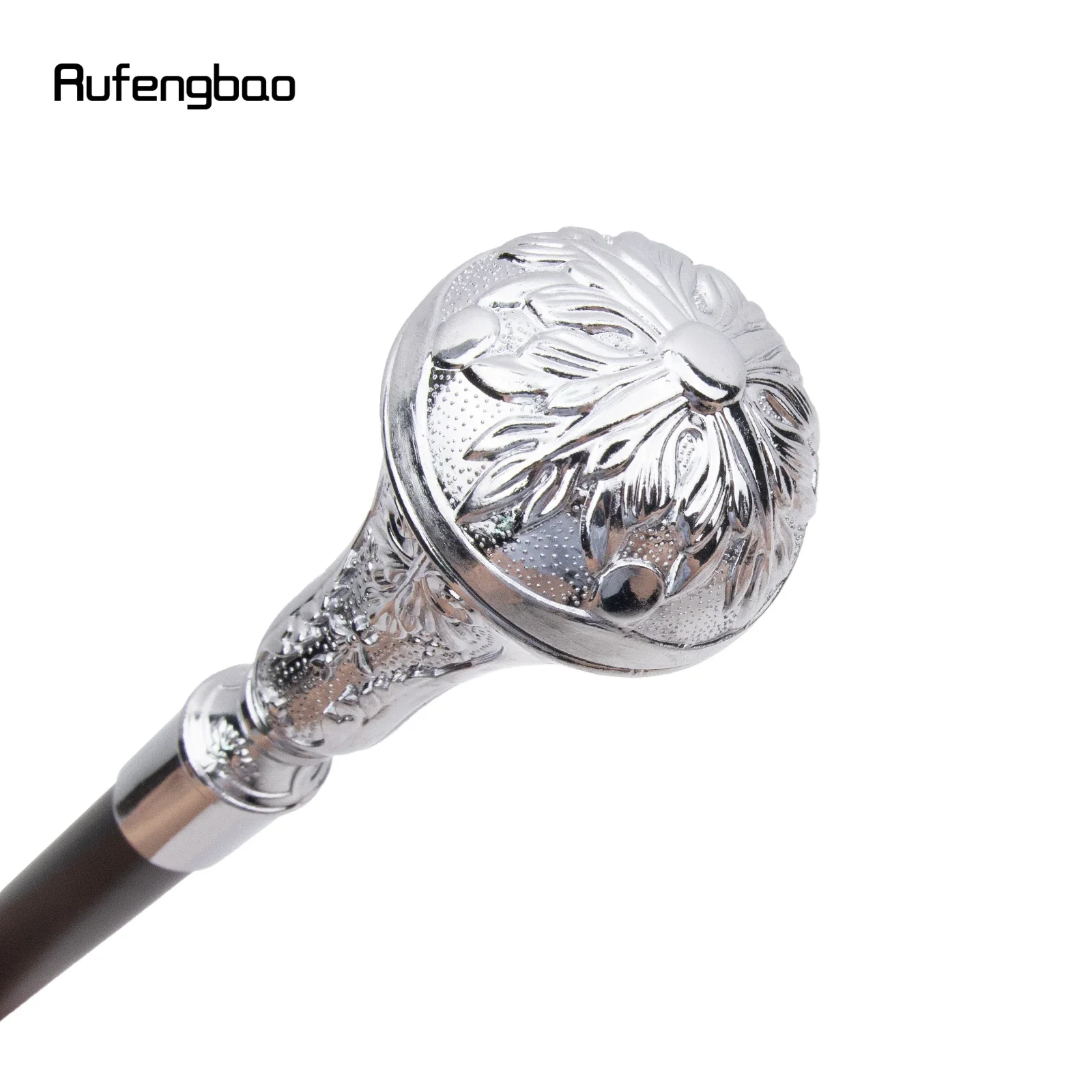 White Luxury Flower Round Handle Fashion Cosplay Walking Stick  Party Decorative Cane Elegant Crosier Knob Walking Stick 93cm