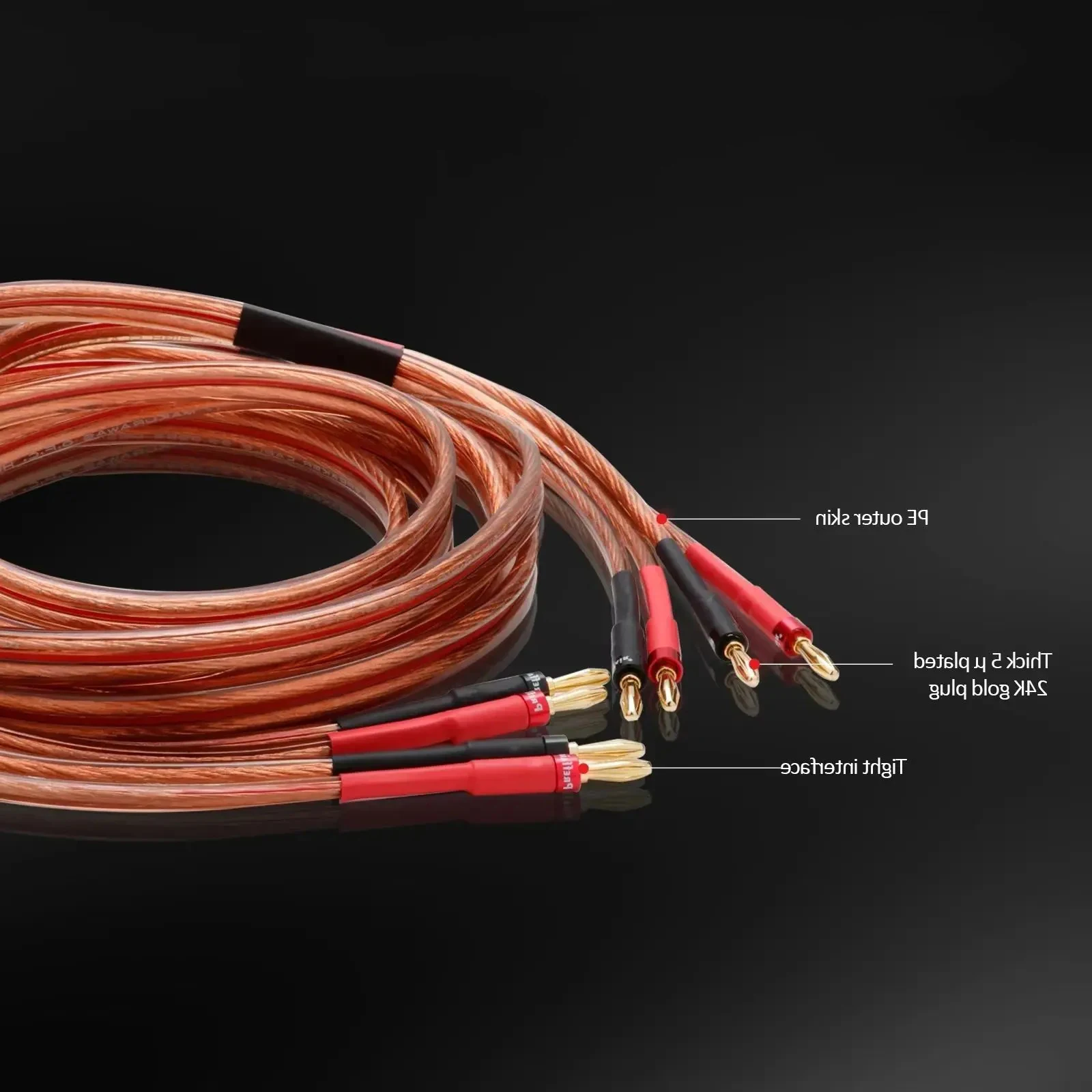 Pair audiophile Speaker Cable G5 biwire loudSpeaker Cable hifi Systems Y Plug Banana