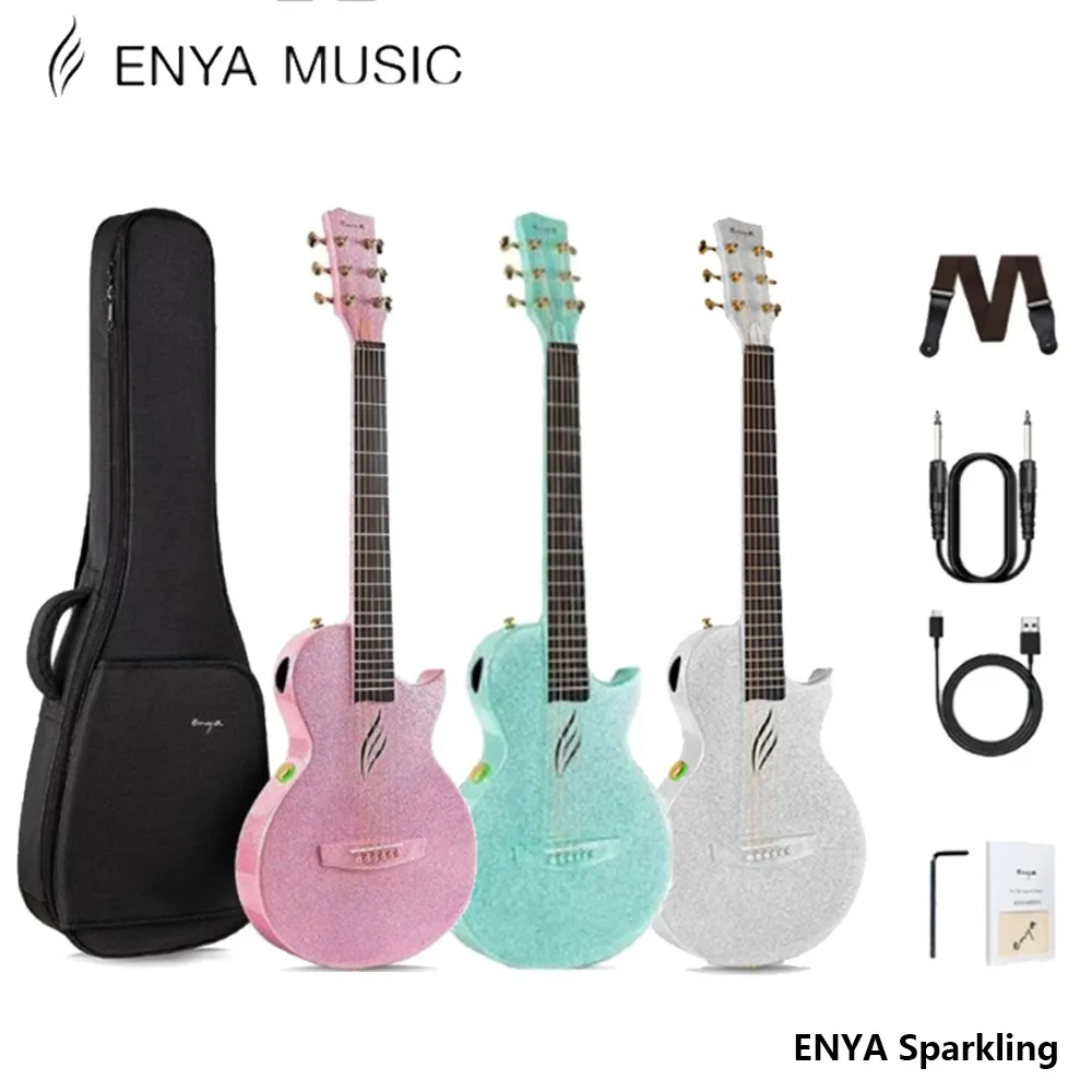 

Enya NOVA GO SP1 Electric Guitar Smart Carbon Fiber Acoustic 35 Inch with Pickup, Case, Strap, Cable Travel Guitarra Violão