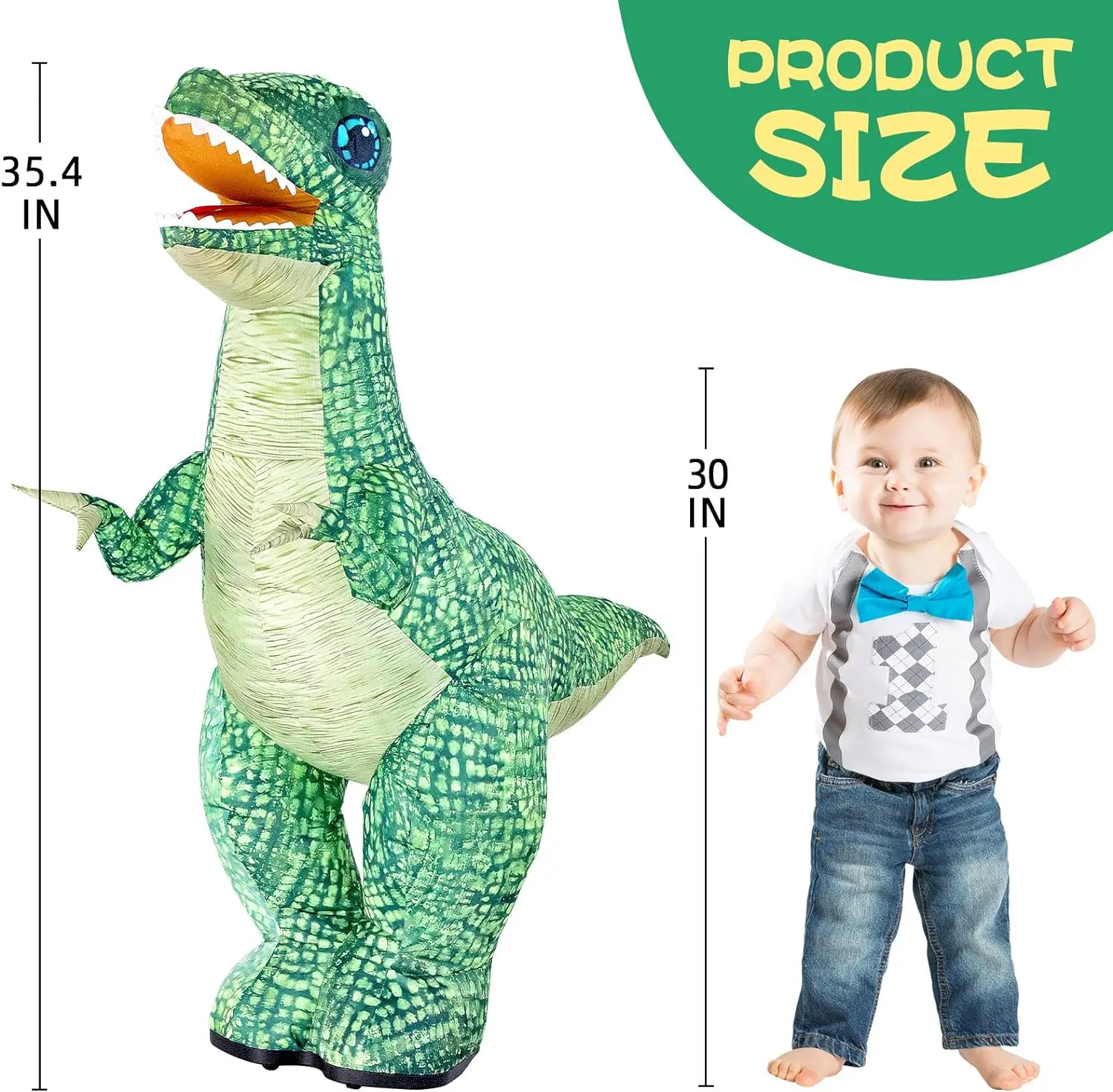 2.4GHZ Remote Control Inflatable Dinosaur Toy for Kids Realistic Electric Toy Dinosaur with 360°Rotation Birthday Gifts for Boys