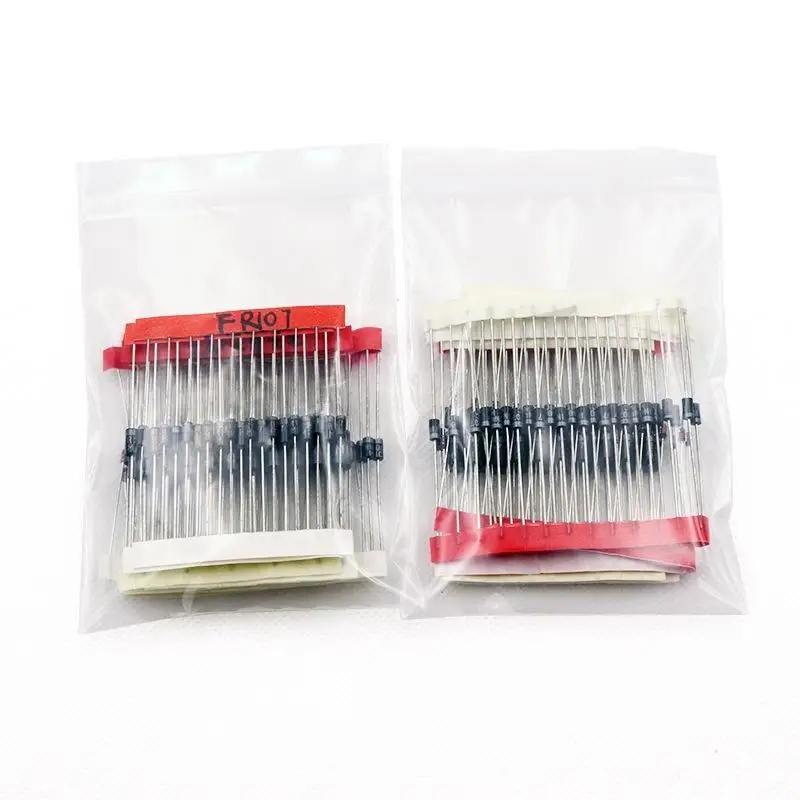 100PCS 8Values Diode Electronic Component Kit Fast Switching Schottky set 1N4148 1N4007 FR107 1N5408 1N5822
