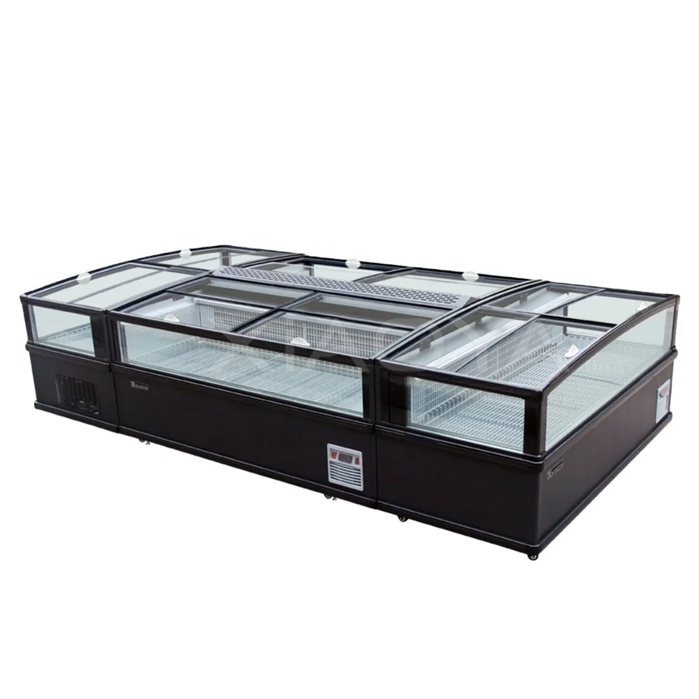 

Black Luxury Deep Display Refrigerator for Commercial Use Multi-Unit Supermarket Freezer Top Open Door Low Energy Mechanical