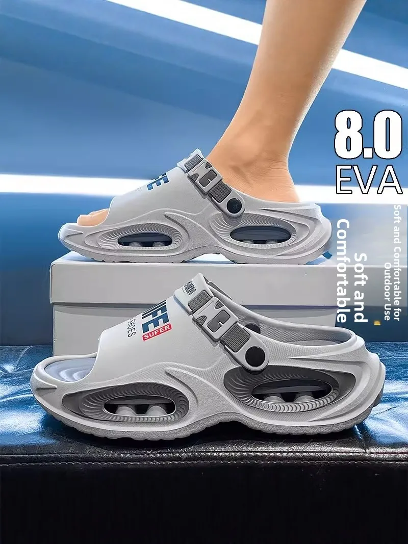 

Men's Sandals 2026 New Summer Outdoor Sports Driving Thick Bottom Shock Absorption Slip-On Beach Slippers Youth Trendy EVA