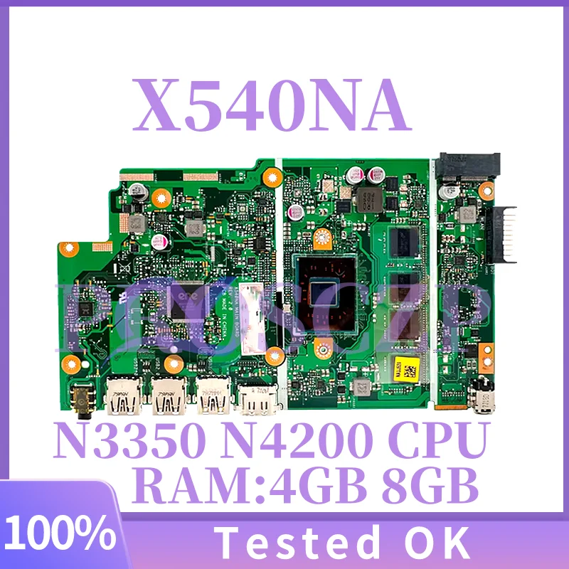 

For Asus X540 X540N X540NA R540N D540NA X540MA Laptop Motherboard X540NA With N3350 N4200 CPU 4GB 8GB-RAM Notebook Mainboard