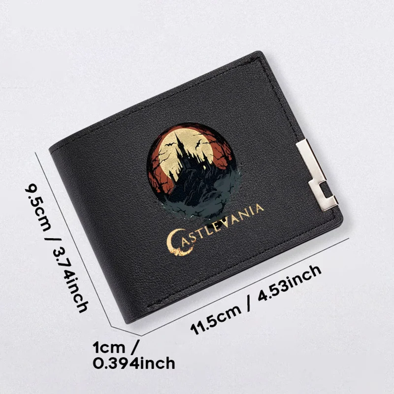 CASTLEVANIA ELEGANT MEN'S SHORT WALLET PU LEATHER LIGHTWEIGHT DURABLE DAILY USE FASHION BUSINESS STYLE