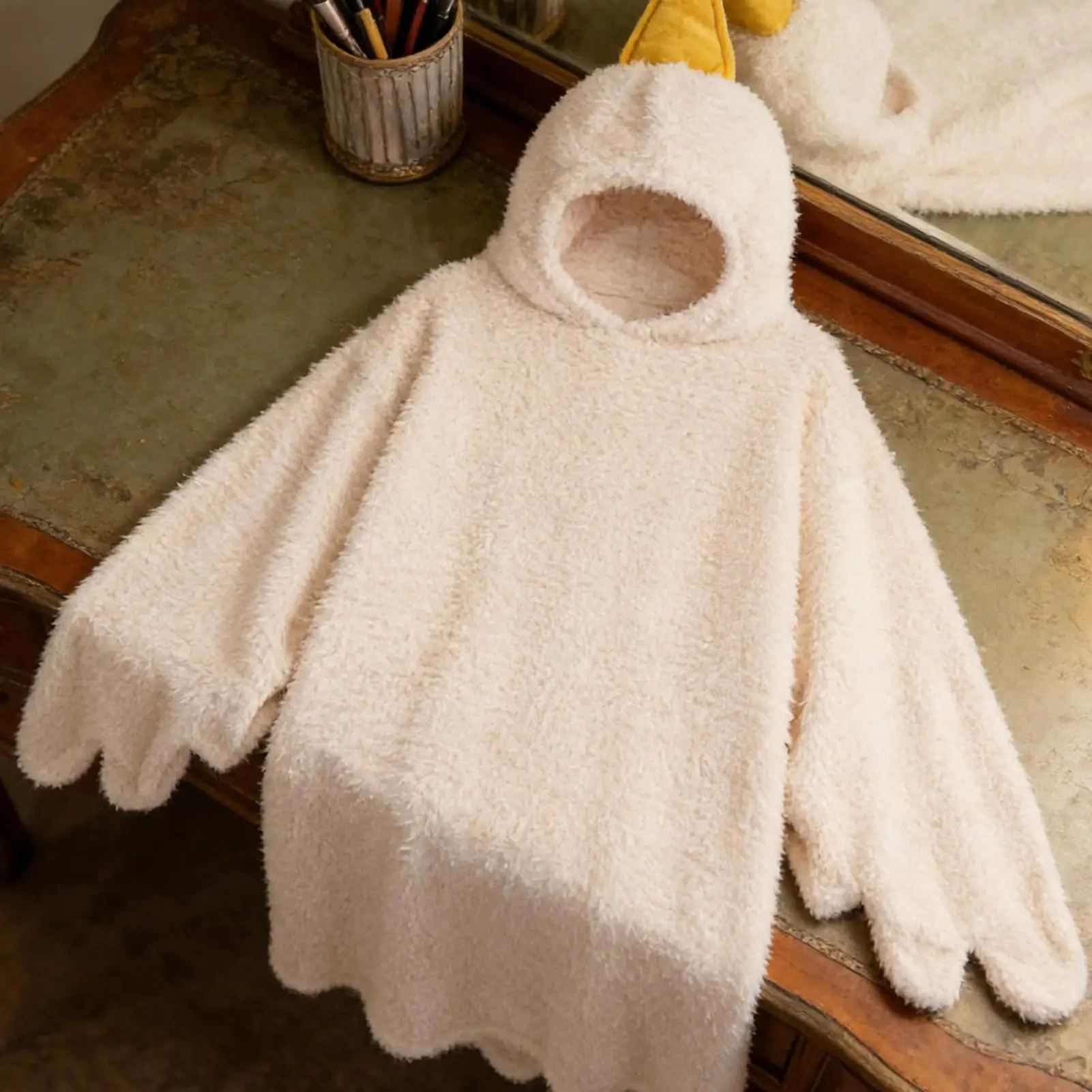 Funny Goose Pajamas Cartoon Duck Cosplay Hooded Pajama Wearable Nightgown Plush Sleepwear Home Clothes For Family Night