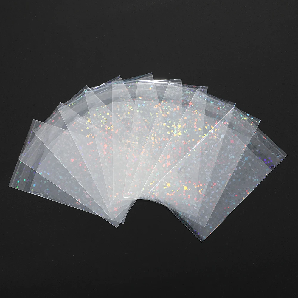 50Pcs Laser Flash OPP Plastic Bags Jewelry Gift Packing DIY Photocard Holder Self Adhesive Cookie Candy Packaging Cellophane Bag