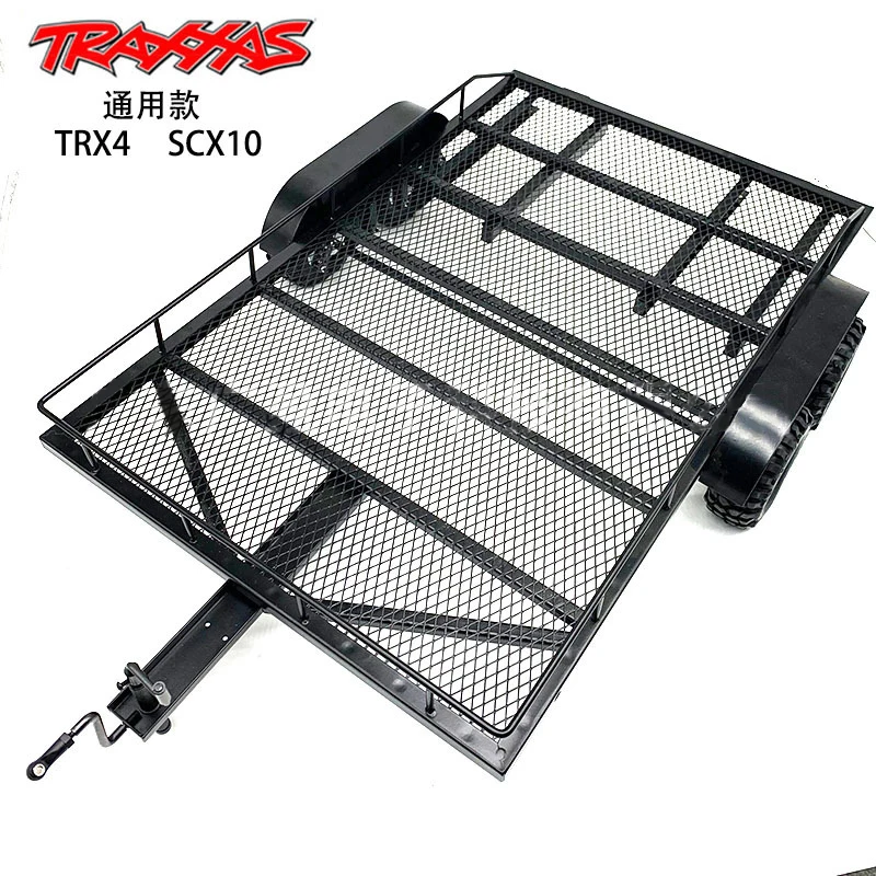 

Радиоуправляемая модель, автомобильные аксессуары с дистанционным управлением TRX4 SCX10 KM Yikong Rilalo 1:8 1:10, металлический прицеп, альпинистский автомобиль, инструменты для плоского прицепа