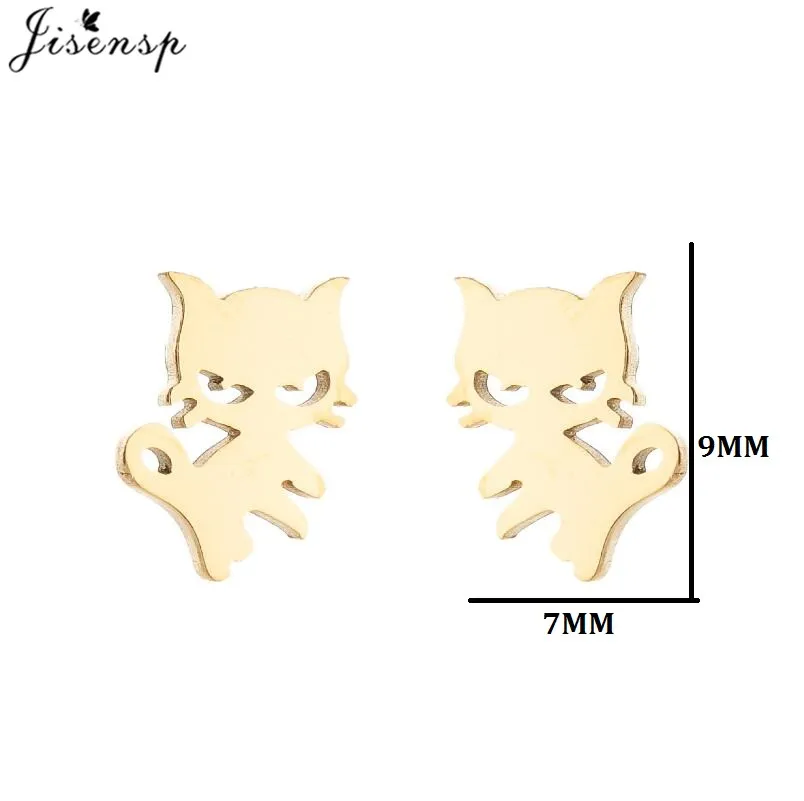 Multiple Stainless Steel Cat Earrings for Women Cute Pet Piercing Jewelry Girls Student Daily Kitty Earring Gifts Accessories