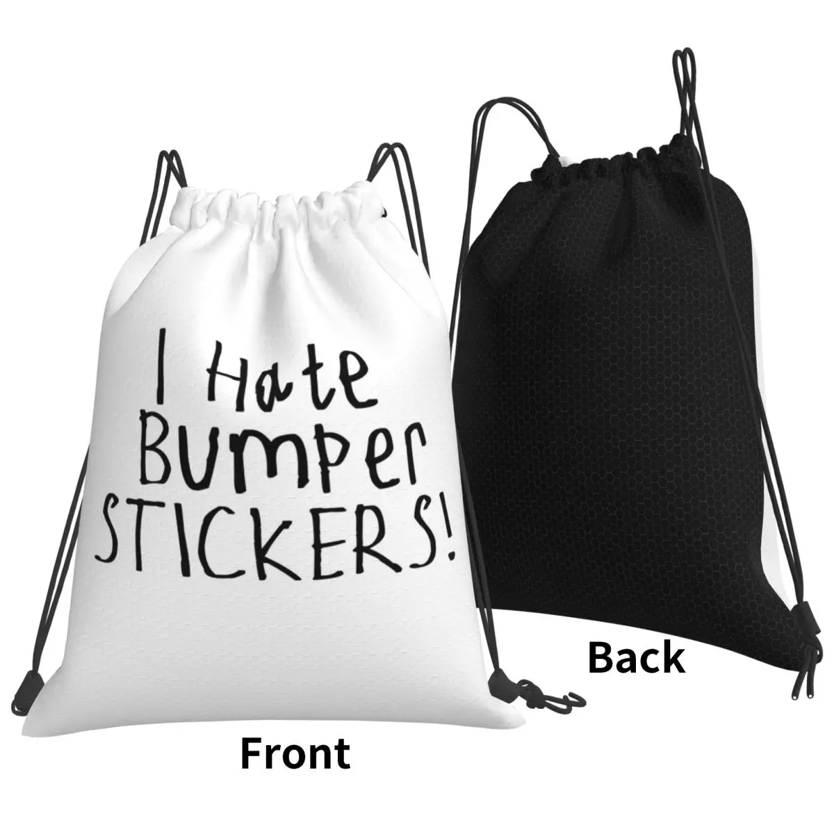 I Hate Bumper Backpacks Casual Drawstring Bundle Pocket Sundries Bag Book Bags for Man Woman School