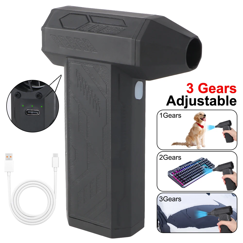 

110000RPM Turbo Jet Fan 3 Gears adjustable Cleaning Blower Tool Car Blowing Snow Electric Air Duster