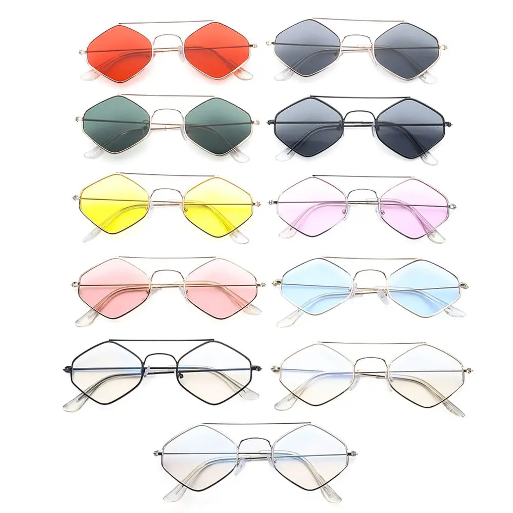 Vintage Street UV400 Protection Eyewear Irregular Polygonal Sunglasses Small Frame Female Shades Vintage Sunglasses