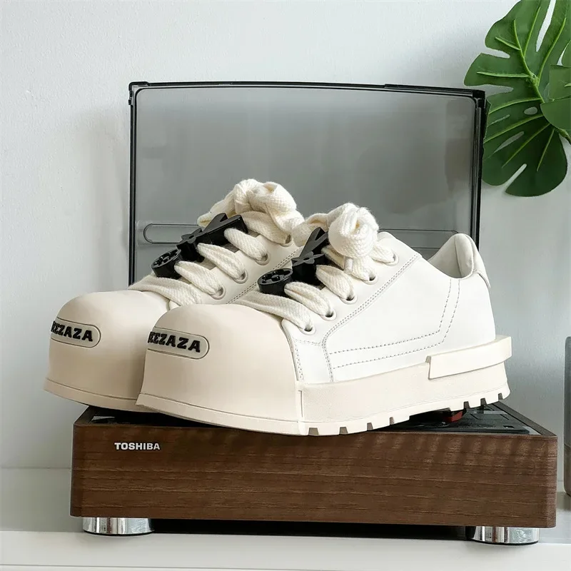 2025 Big Head Niche Board Men and Women Boots Couples Original Design Bread Thick Sole Heightening High Street Tide Shoes