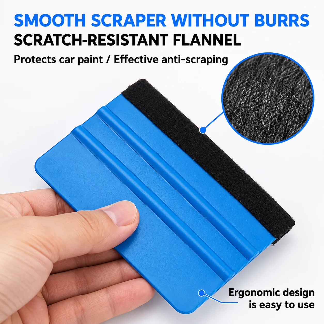 Car Decals Squeegee Vinyl Wrapping Spatula Edge With Scratch free Suede Felt Window Film Lights Film Scraper Tool