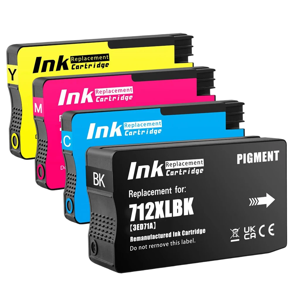 For HP 712 712XL Ink Cartridge With Full Ink HP712 For HP DesignJet T210 T230 T250 T650 T630 Printer 3ED71A 3ED67A 3ED68A 3ED69A image 2