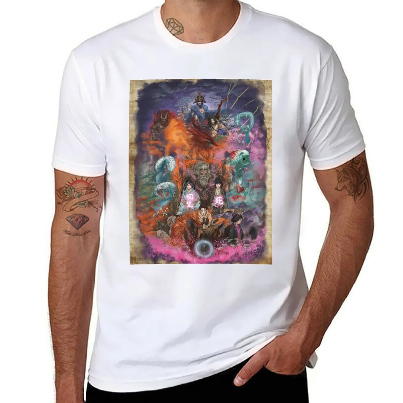 

Okami sekiro T-Shirt man t shirt heavy cotton man t shirts graphic T-Shirt