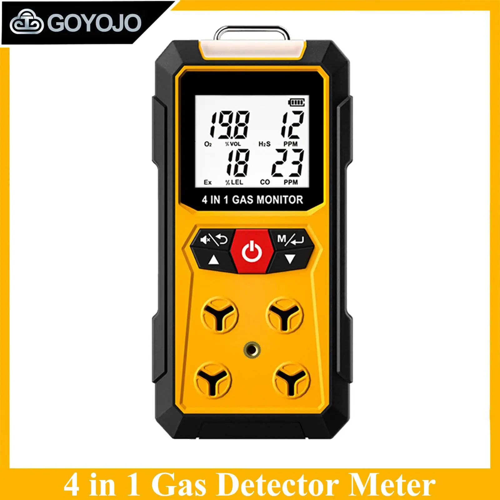 Gas Leak Detector For 4-in-1 (H2S, EX, O2, CO) - Reliable Home and Workplace Safety Monitor with Precise Detection