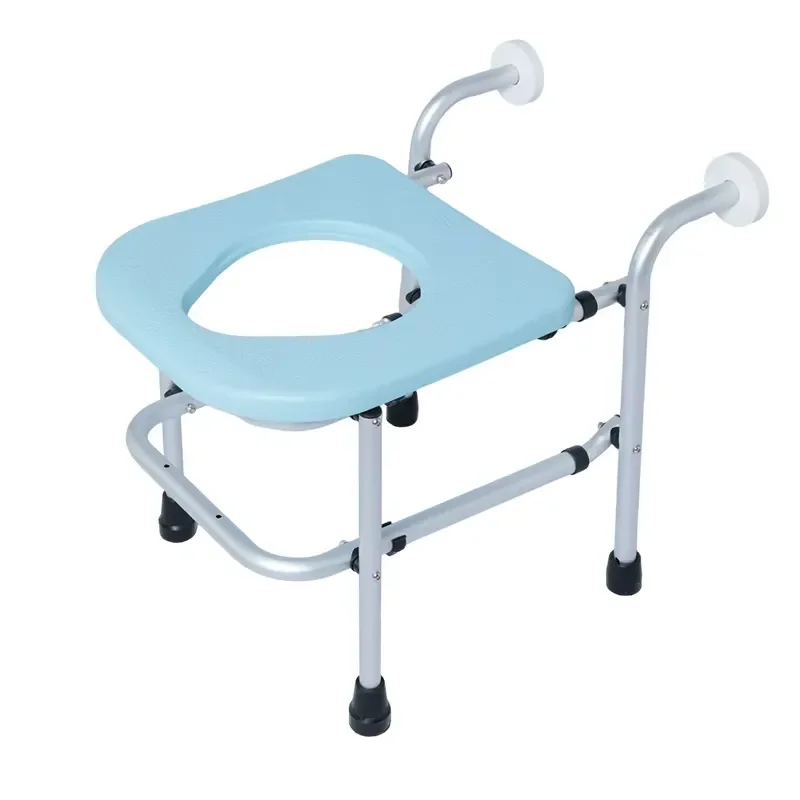 Aluminum Alloy Wall Mounted Folding Bath Chair Squat Toilet Seat Bathroom Safety Equipment Household Shower Stool