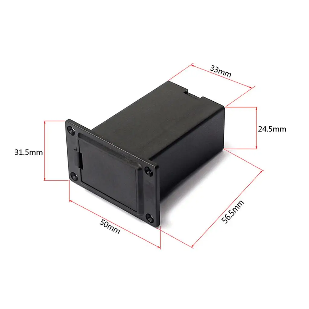 Guitar Pickup Cover Square 9V Battery Holder Black Plastic for Electric Guitar Component