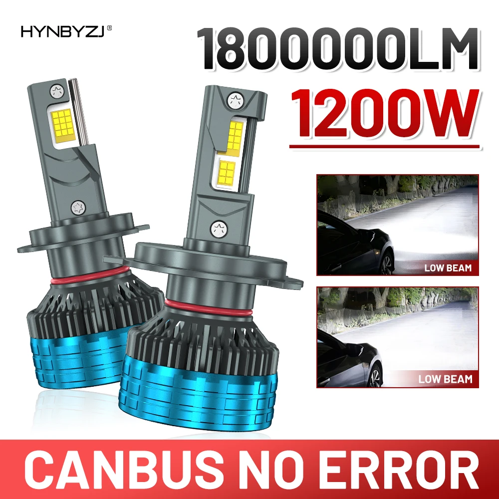 

HYNBYZJ H7 6000K 1200W H4 Led Lamp 3 Copper tubes 1800000 Led Lights For Car H1 H11 HB3 9005 HB4 9006 Led Headlight Bulb