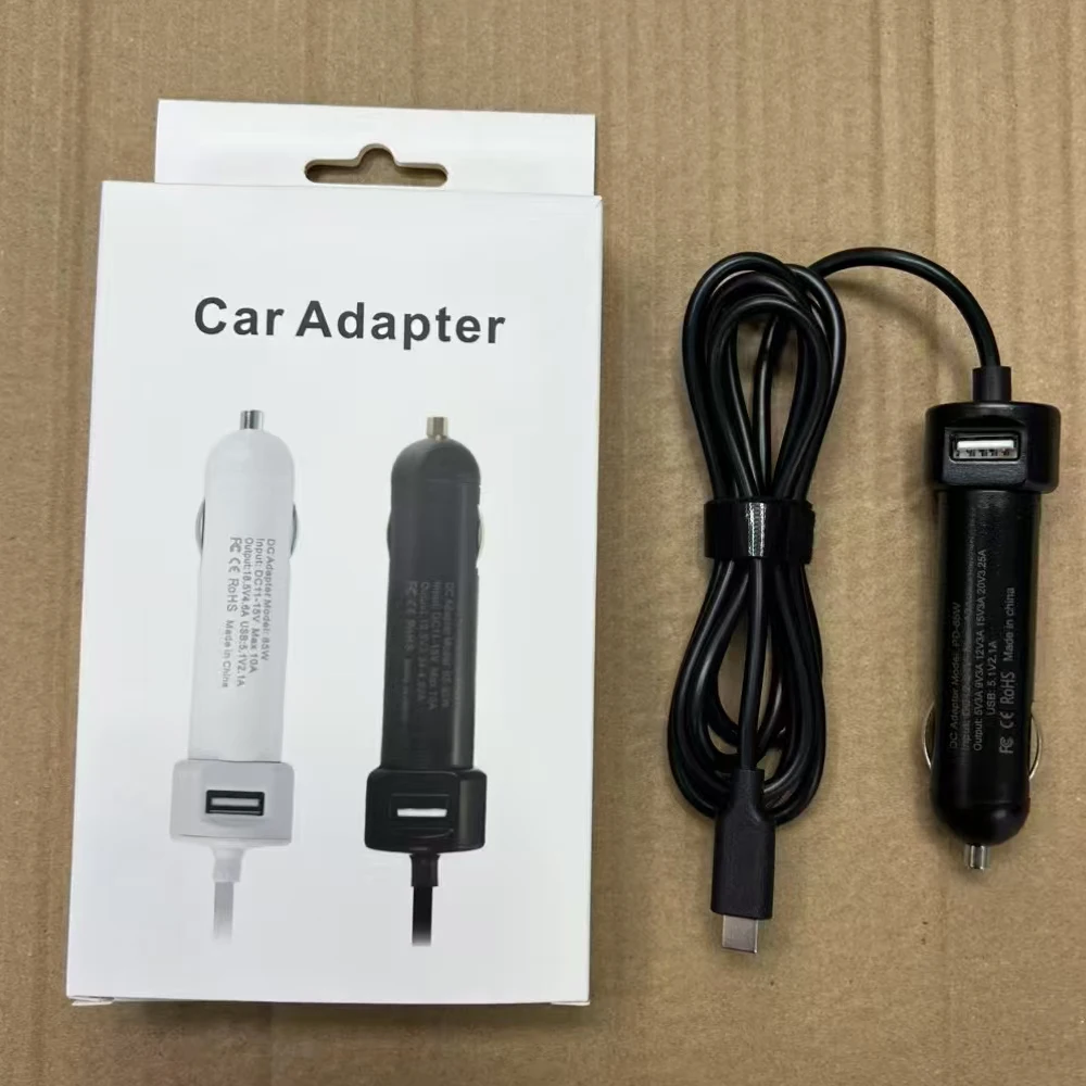 محول شاحن سيارة PD-65W USB Type-C متوافق مع الكمبيوتر المحمول Dell مع MAx10A والإخراج 5V3A 9V3A 20V3.25A FCC CE المعتمد