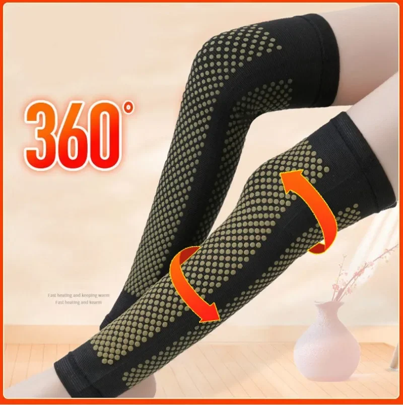 1Pair Wormwood Self Heating Knee Sleeve Warmer Knee Pad Women Men Older Arthritis Joint Pain Relief & Tendonitis Injury Recovery