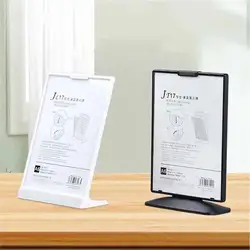 White Black L-shape Plastic Menu Listi Price Card Sign Holder A4 A5 A6 Acrylic Advertising Poster Photo Display Rack