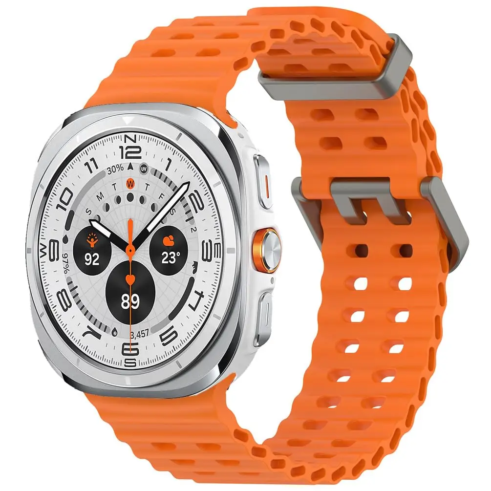 حزام رياضي لساعة سامسونج جالاكسي الترا 47 ملم سوار سيليكون بدون فجوات حزام ساعة المحيط 7 47 ملم حزام ويب رسمي #2