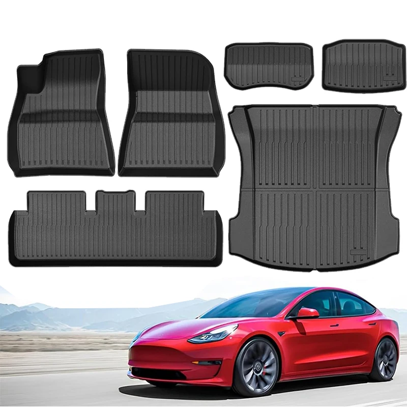 

For Tesla Model 3 Model Y New Model3 Highland Car All-season Waterproof Anti-slip Mat TPE Wear-resistant Trunk Luggage Mat
