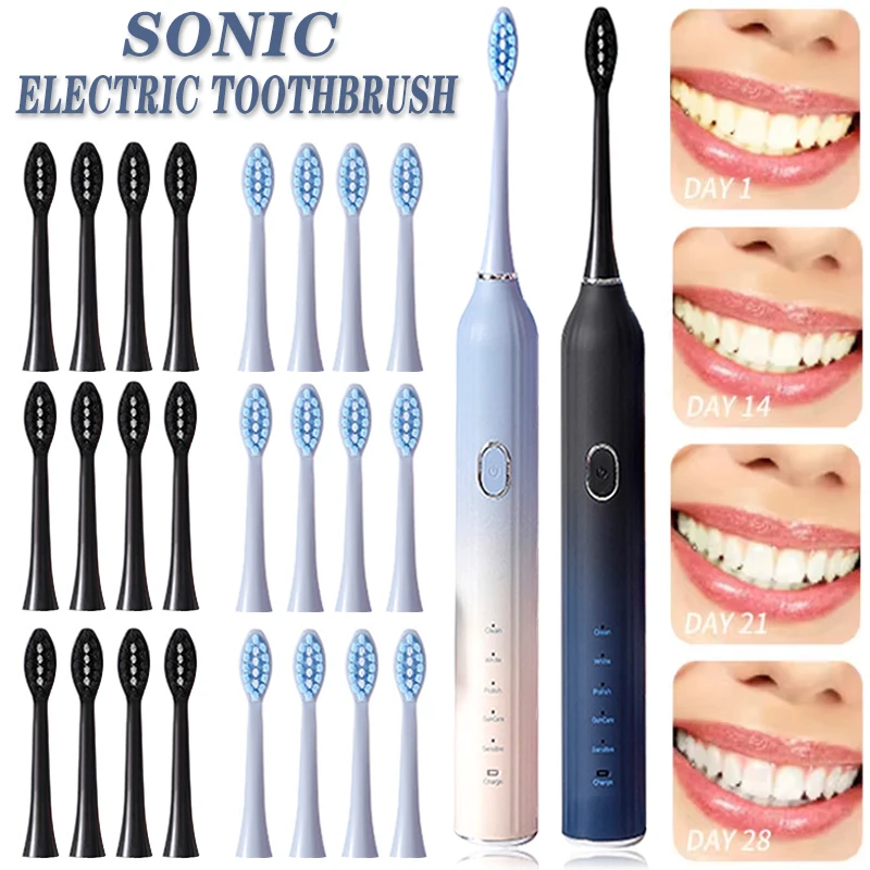 

Sonic Electric Toothbrush USB Rechargeable For Adult Electronic Deep Cleaning Whitening of Teeth Electric Tooth Brush Waterproof
