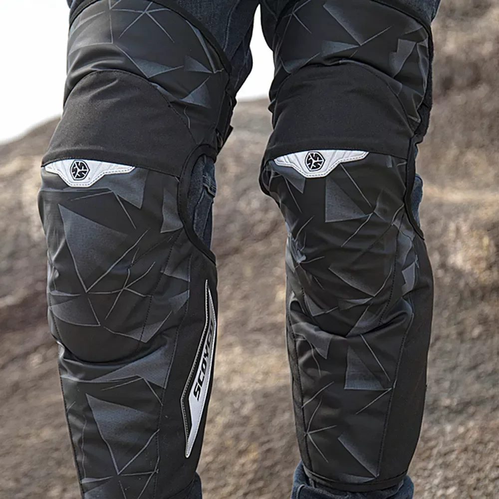 Wear-resistant Motocross Knee Pads Anti-fall Motorcycle Protection Equipment Hook And Loop Fasteners Windproof Biker Supplies