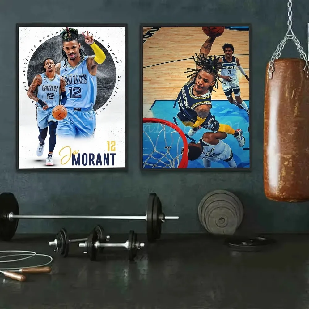 1 قطعة ملصق JA MORANT فني ذاتي اللصق مقاوم للماء ملصق ورقي مقهى بار ديكور جدران الغرفة