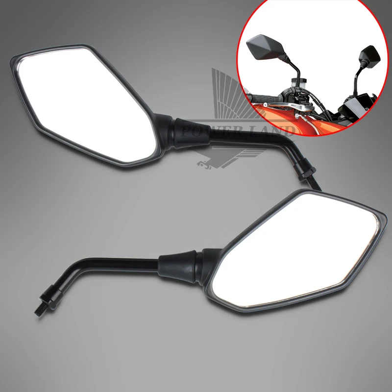 1pair Black Left Right Side 8mm Reverse Pair Of Rear View Side Mirrors For Kawasaki Z1000 Z750 ER6N KLE400 KLE500