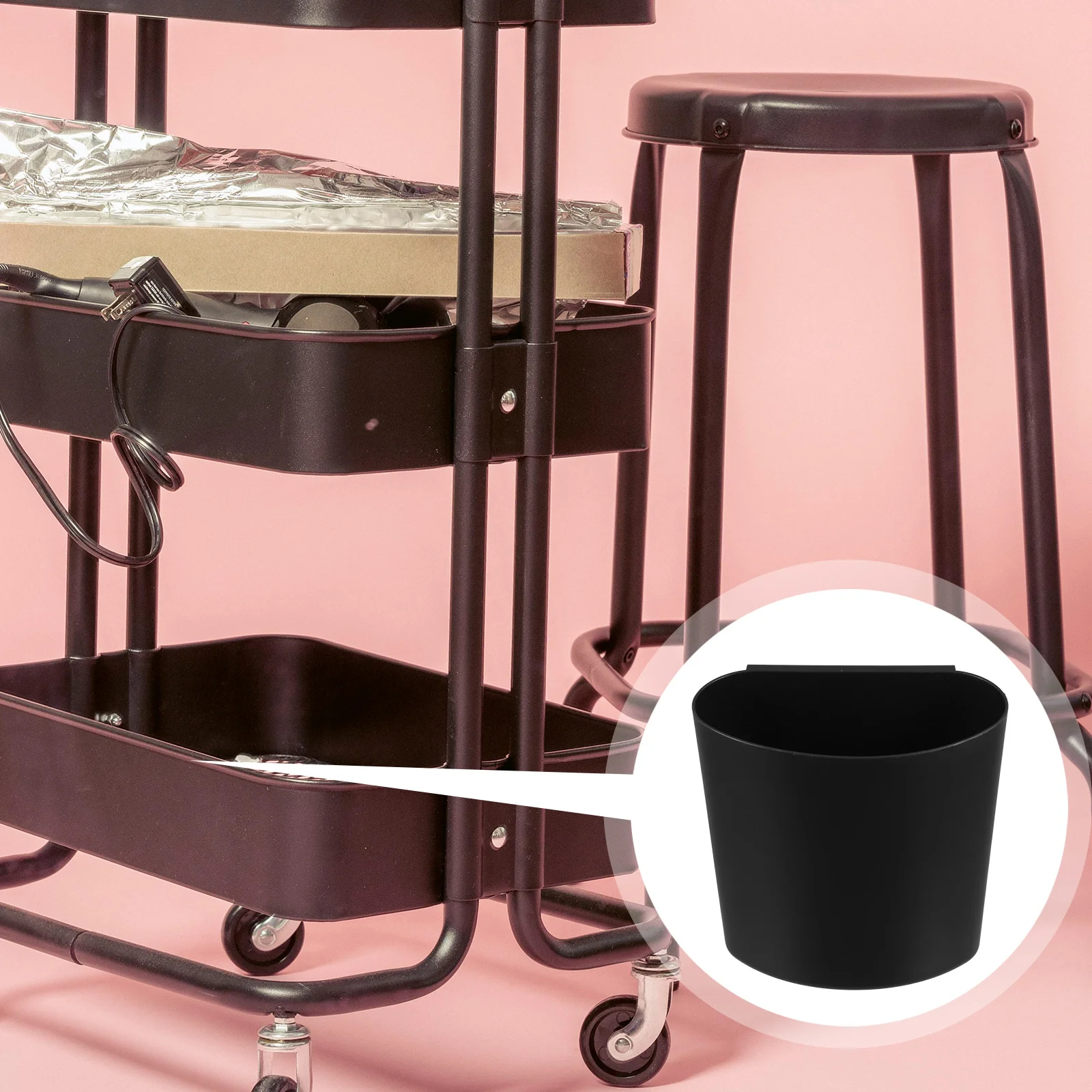 

4Pcs Hanging Bucket Storage Basket Small Hanging Cups for Rolling Cart Cosmetics Tattoo Supplies Organizer Waste Basket