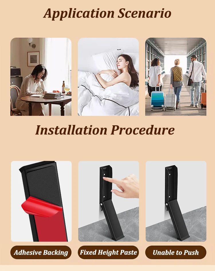 Edelstahl Winddicht Tür Stopper Anti-kollision Hause Magnet Tür Stapper Selbstklebende Tür Anti-Rutsch-Halter Fußmatte – Detail 9