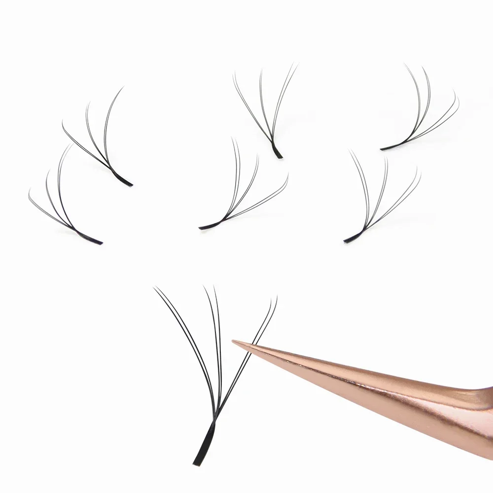 ANNAFRIS 2Tips 3D W Black Eyelash Extension Premade Volume Fans Natural Soft 6D W Shape Automatic Flowering Bloom False Lashes