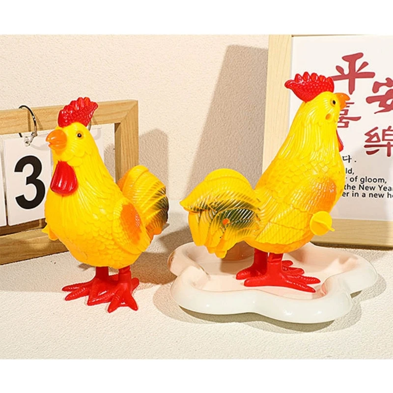 Prank Rooster Chicken Robot Hopping Toy Collectible Gift Window Decoration