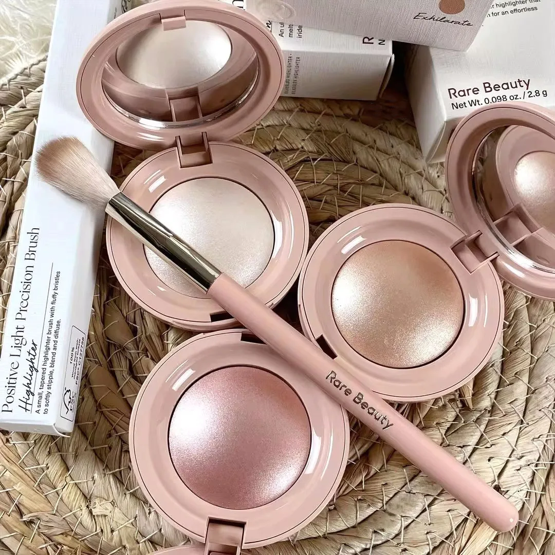 Rare Beauty Highlight Powder Luminizer Liquid Shiny with Mirror Moisturizing Lip Glaze Smooth Lightweight Face Waterproof Makeup