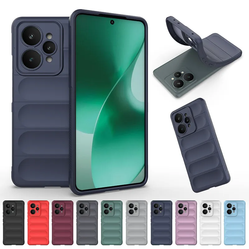 حافظة لهاتف Realme 15، 15 Pro 5G ELVEV وسائد هوائية مضادة للسقوط من ألياف البولي يوريثان الناعمة يتدفقون داخل غطاء الهاتف